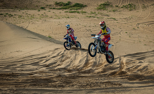 内蒙古库布其沙漠摩托车拉力赛背景图片