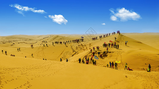 世界防治荒漠化内蒙古库布其沙漠旅游团背景