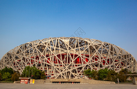 北京国家体育场鸟巢夜景灯光高清图片