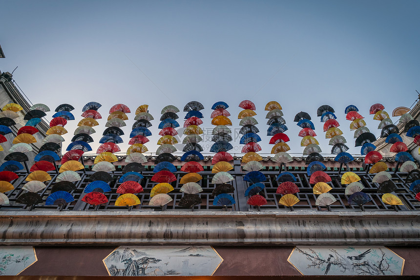 北京前门古建筑扇子图片