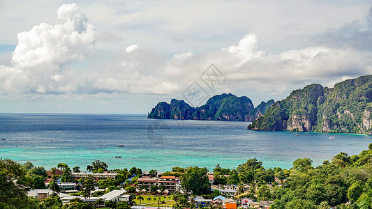 初夏旅行泰国皮皮岛山顶观景台背景