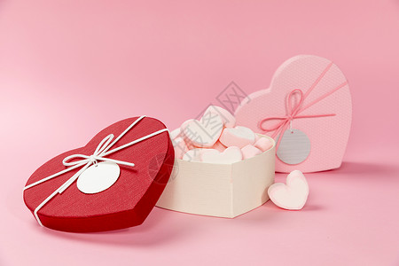 棉花糖与礼物盒背景图片