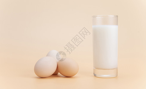 健康纯牛奶营养早餐鸡蛋牛奶背景