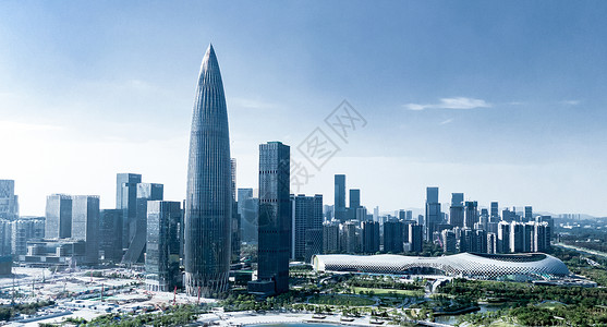 深圳人才公园建筑群航拍背景图片