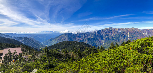 日本南阿尔卑斯日本阿尔卑斯山群山风光全景图背景