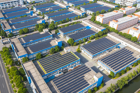 电子工业工厂太阳能系统背景