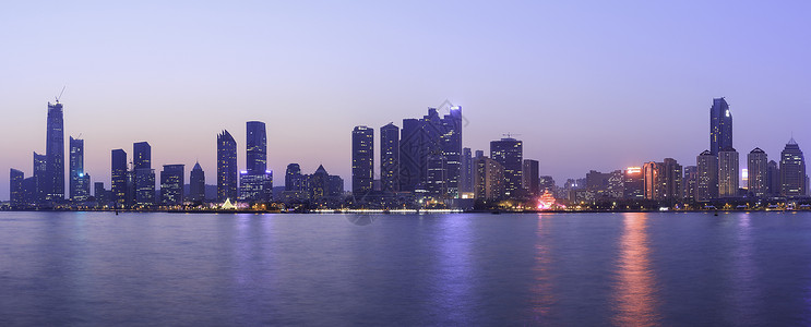 青岛浮山湾城市夜景高清图片