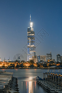 紫峰南京玄武湖畔夜景背景