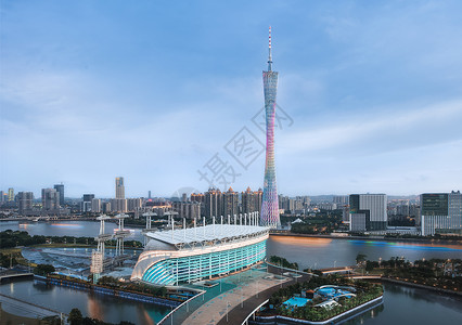 足球场夜景广州市天河区城市风光背景