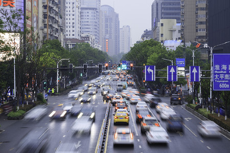 南京新街口商圈夜景图片素材