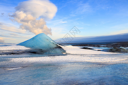 冰岛瓦特纳冰川迷人的自然美景背景图片