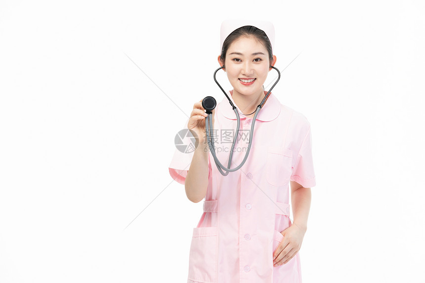 女护士拿听诊器图片