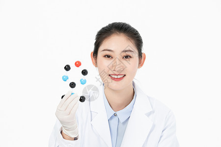 女性化学家研究分子结构中国人高清图片素材