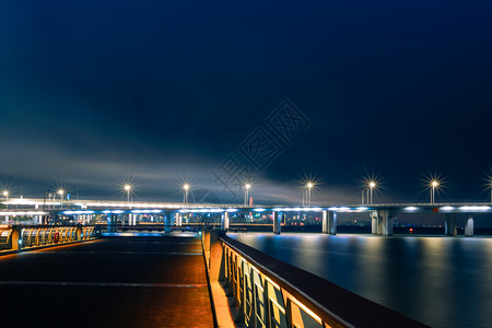 深圳湾建筑夜景高清图片