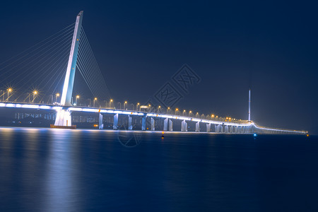 深圳湾大桥夜景背景图片