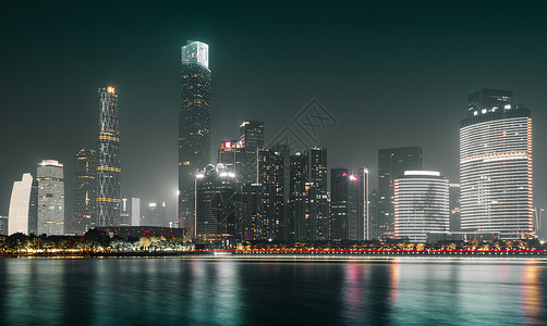 珠江之上的珠江新城背景图片