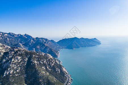 航拍青岛崂山5A级国家风景名胜区背景