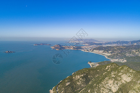 航拍青岛崂山5A级国家风景名胜区背景图片