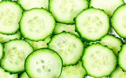 绿色食品图片黄瓜片特写背景