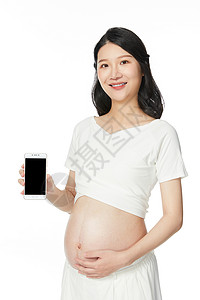 孕妇用手机展示图片