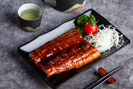 小食餐车照烧鳗鱼背景