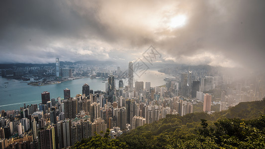 朝阳城市香港背景