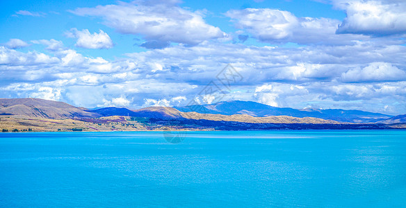 新西兰普卡基湖风光背景图片