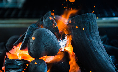 烧烤炭火煤炭素材高清图片