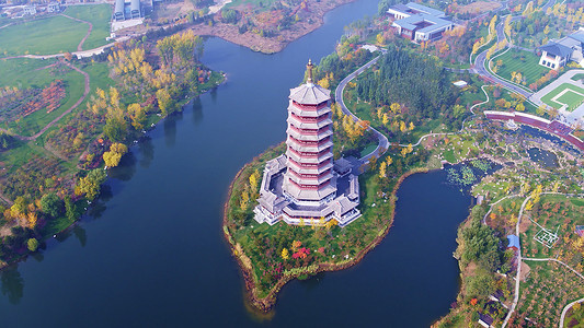 雁栖湖风景北京雁栖塔高清图片