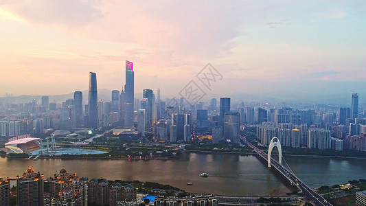 广州城市日落背景图片