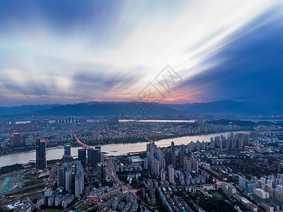 夕阳下的福州闽江岸风光高清图片素材