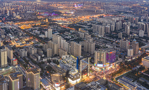 商务园西安城市高空夜景背景