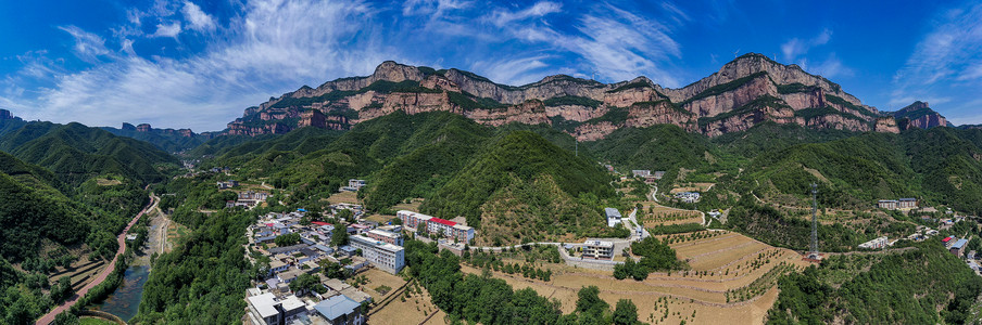 航拍河北嶂石岩国家风景名胜区全景高清图片