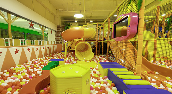 球玩具儿童室内泡泡游乐场场景图背景