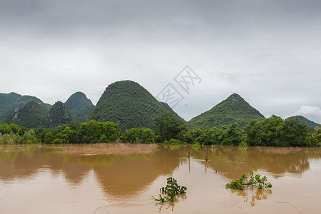 暴雨洪水淹没农田自然灾害高清图片素材