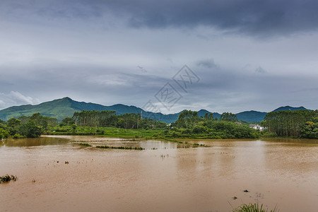 暴雨洪水淹没农田南方洪水高清图片素材