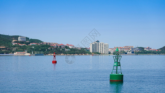 航标塔威海大海航标背景