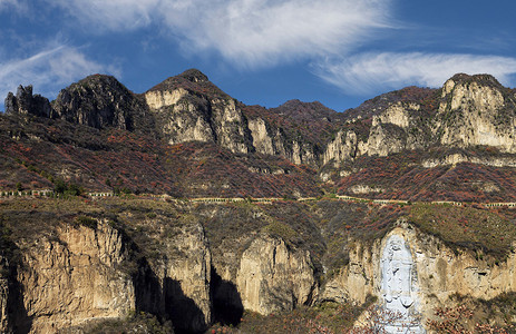 河北平山太行山十里画廊观音像背景图片