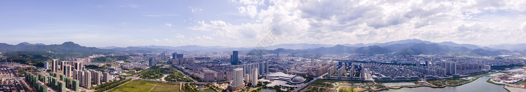 宁海城市天际线背景