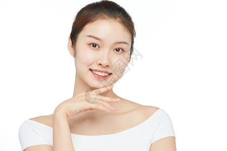 时尚灰美妆整形医疗宣传单年轻女士美妆护肤面部展示背景