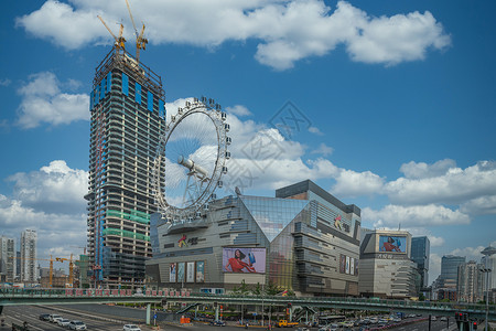 上海大悦城上海城市摩天轮背景