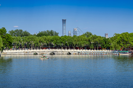 北海公园北海与国贸背景