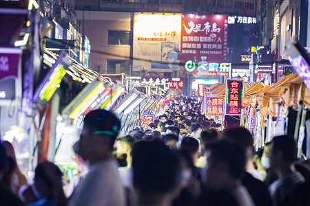 城市夜经济地摊经济图片素材