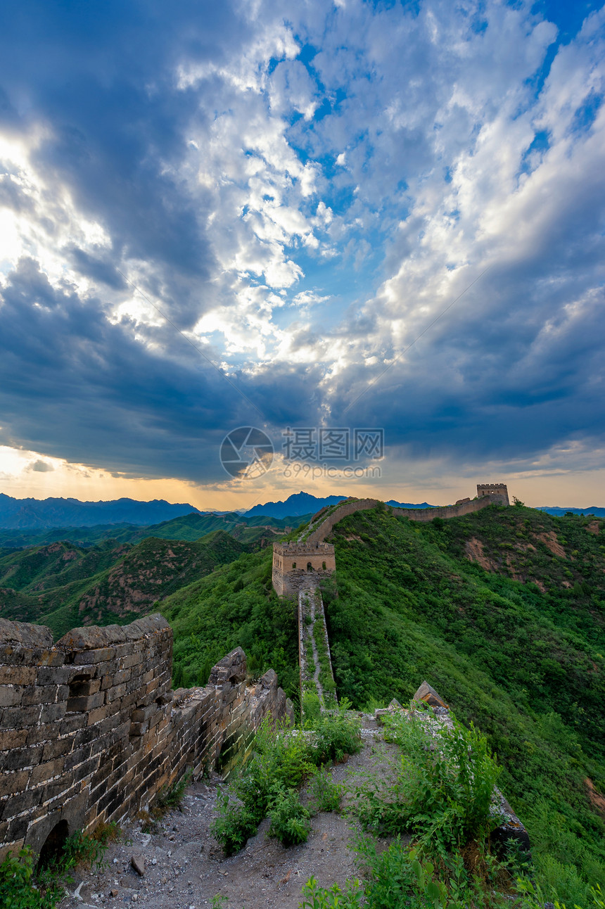 长城夕照图片