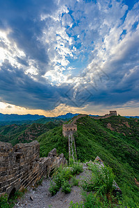 长城夕照背景图片