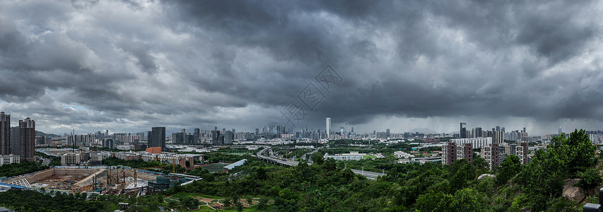 深圳暴风雨暴风雨下城市高清图片