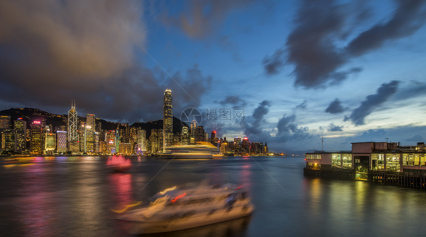 香港维多利亚港夜景图片