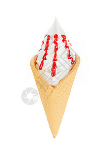 草莓冰淇淋甜筒背景图片