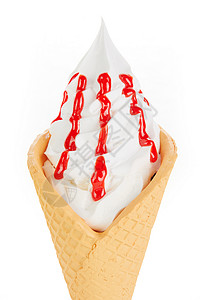草莓冰淇淋甜筒背景图片