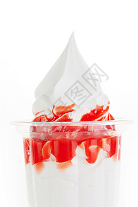草莓味圣代冰淇淋背景图片